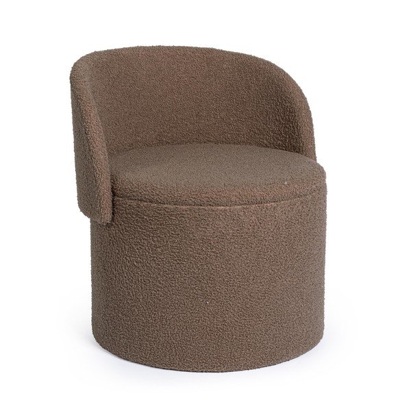 Smeđe-sivi tabure od bouclé tkanine Anthea – Yes Everyday