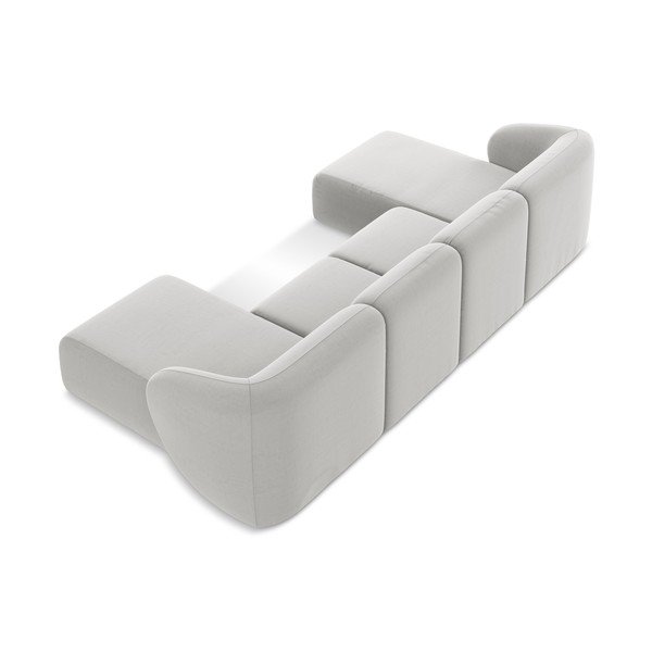 Svijetlo siva baršunasti kutna garnitura (u obliku slova "U") Lani – Makamii-image-3