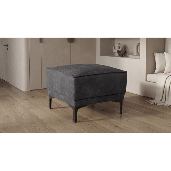 Antracitno sivi tabure od imitacije kože Copenhagen – Scandic-image-4