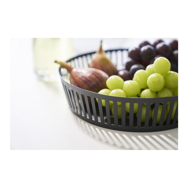 Crna zdjela za voće YAMAZAKI Tower, ⌀ 25 cm-image-1