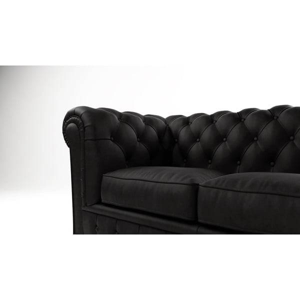 Sofa crni baršun 184 cm Cambridge - Ropez-image-3