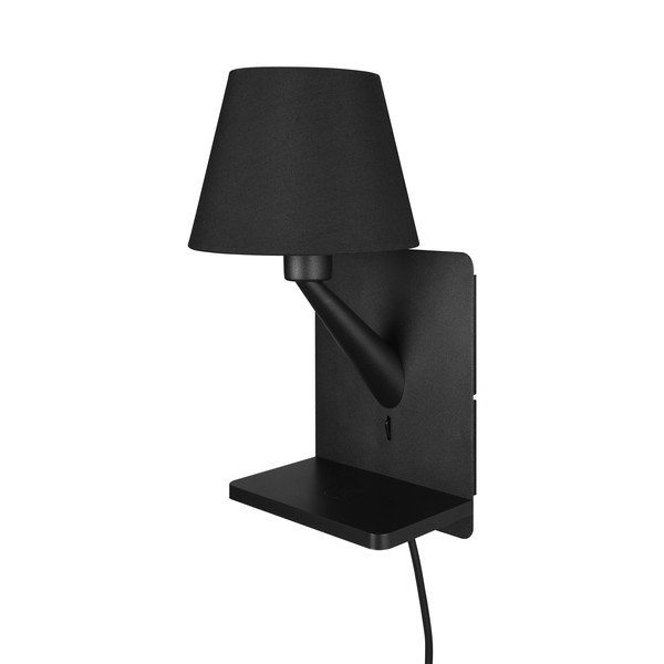 Mat crna zidna lampa Comfort – Trio-image-3
