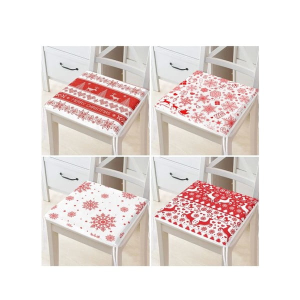 Jastuci za sjedenje u setu 4 kom s božićnim motivom 40x40 cm Snowflakes – Mila Home-image-3