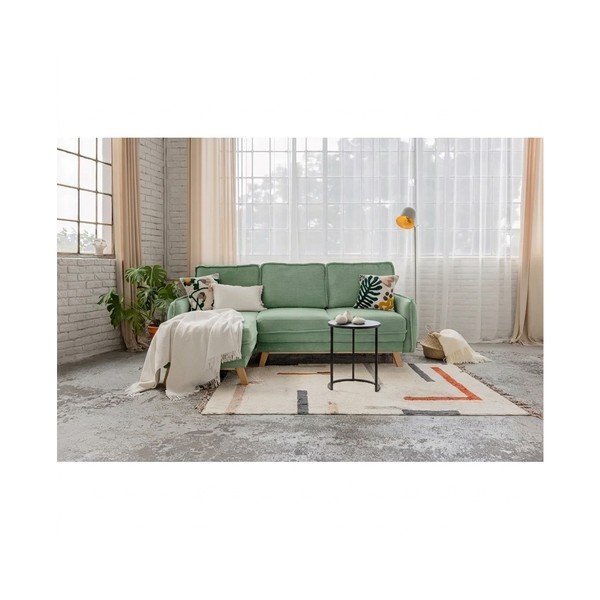 Svijetlo zelena sklopiva kutna garnitura od samta (promjenjiva) Tori – Bonami Selection-image-1