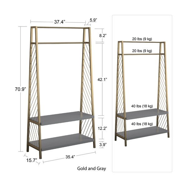 Polica za predsoblje u sivo-zlatnoj boji CosmoLiving by Cosmopolitan Brielle-image-4