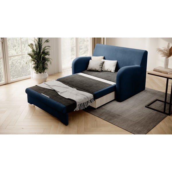 Plava baršunasti sklopiva sofa 130 cm Ario – ELTAP-image-2