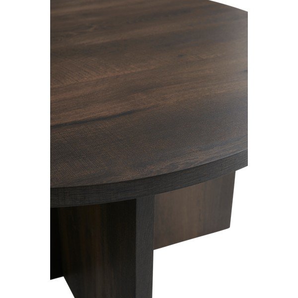 Smeđi okrugao stolić za kavu od MDF-a ø 85 cm Poppy – Ellos Home-image-3