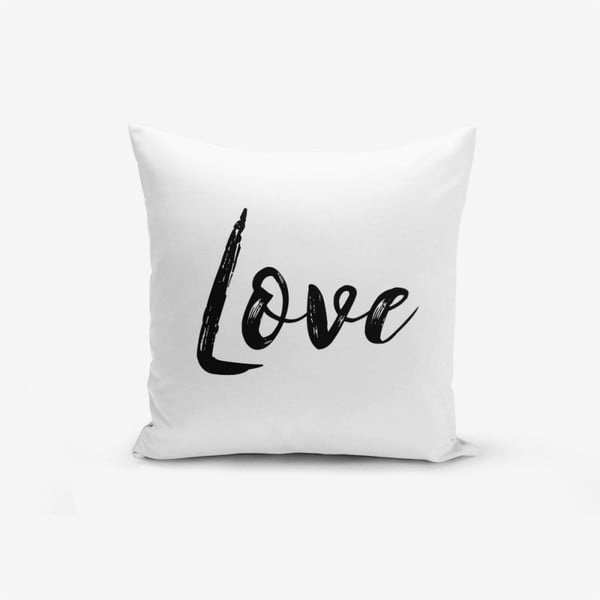 Jastučnica s primjesom pamuka Minimalist Cushion Covers Love Writing, 45 x 45 cm
