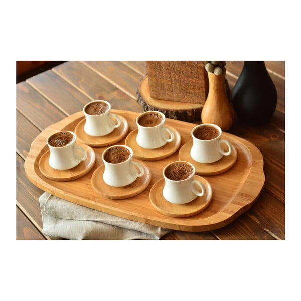 Set od 6 porculanskih šalica s tanjurićima od bambusa Bambum Largi-image-2