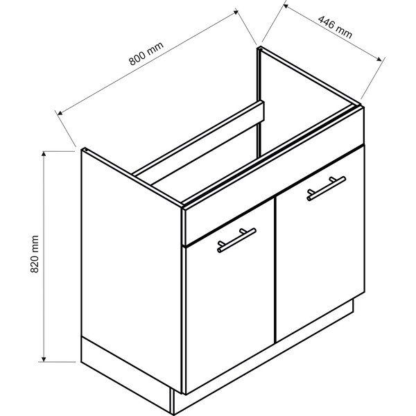 Ravna kuhinja bez kuhinjske radne ploče (bez montaže) 240 cm Kian – STOLKAR-image-4