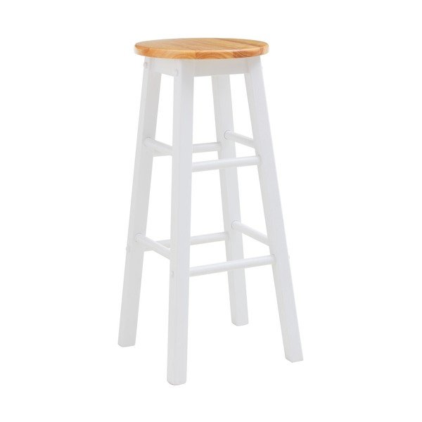 Bijela/u prirodnoj boji barska stolica od masivnog kaučuka (visine sjedala 74 cm) Chester – Premier Housewares