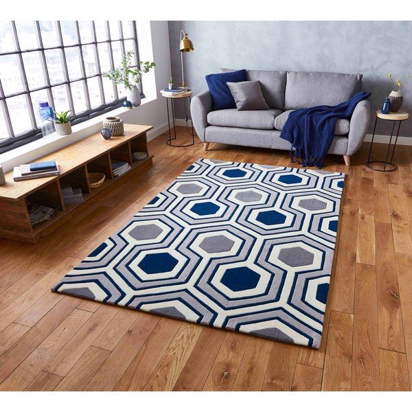 Plavi tepih Think Rugs Hong Kong Hexagon, 120 x 170 cm-image-4
