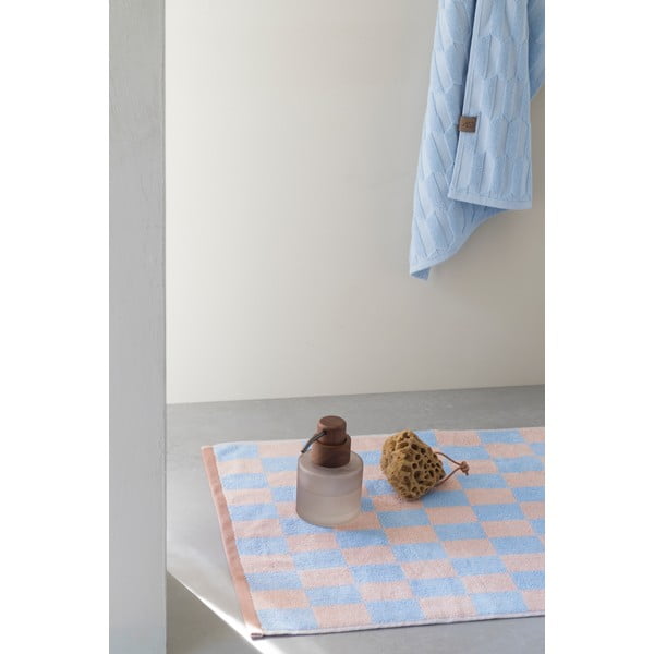 Plava/ružičasta kupaonska prostirka od organskog pamuka 50x80 cm Retro – Mette Ditmer Denmark-image-1