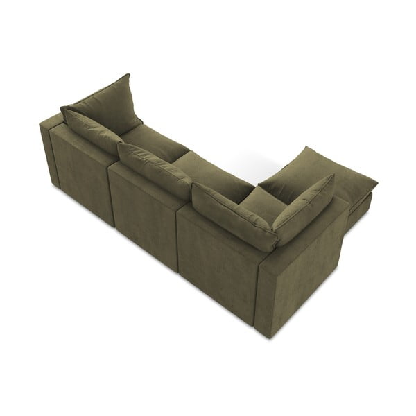 Kaki zelena kutna garnitura (s lijevim kutom/s ležaljkom) Manao – Makamii-image-3