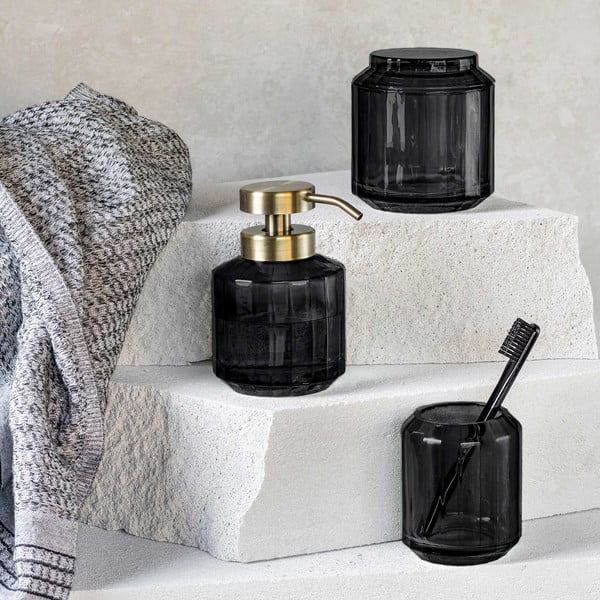 Crna staklena čaša za četkice za zube Vision – Mette Ditmer Denmark-image-1