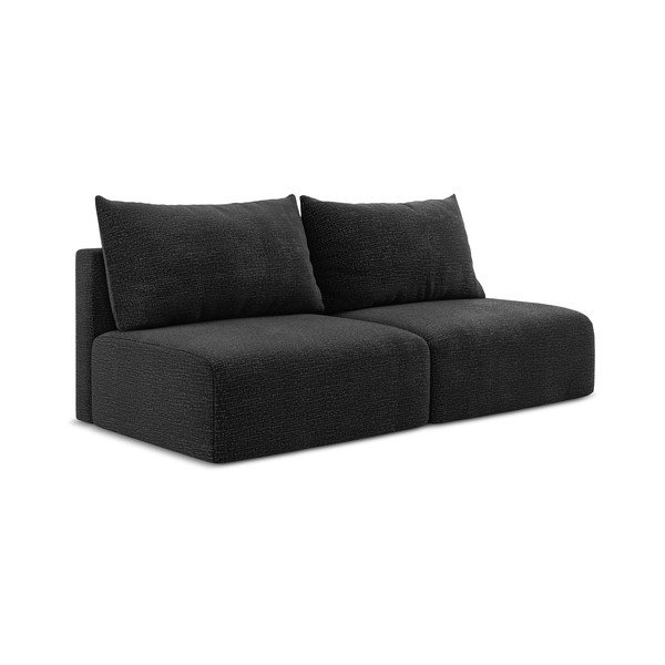 Crna sklopiva/s prostorom za odlaganje sofa 216 cm Kalena – Makamii-image-1
