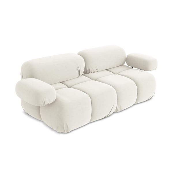 Bijela baršunasti sofa 190 cm Lokua – Makamii-image-1