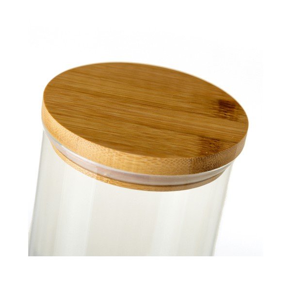 Staklena posuda s poklopcem od bambusa Casa Selección, 1,4 l-image-1