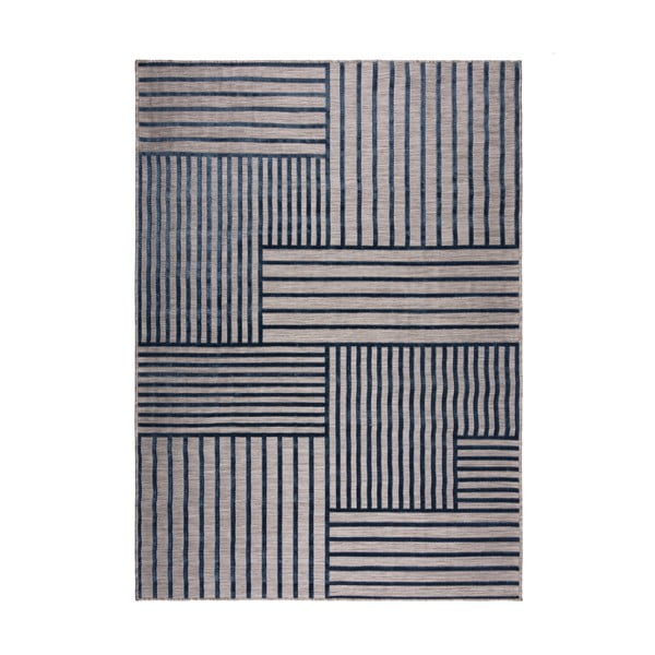 Tamno plavi unutarnji i vanjski tepih 200x290 cm Vigo Blocks – Flair Rugs