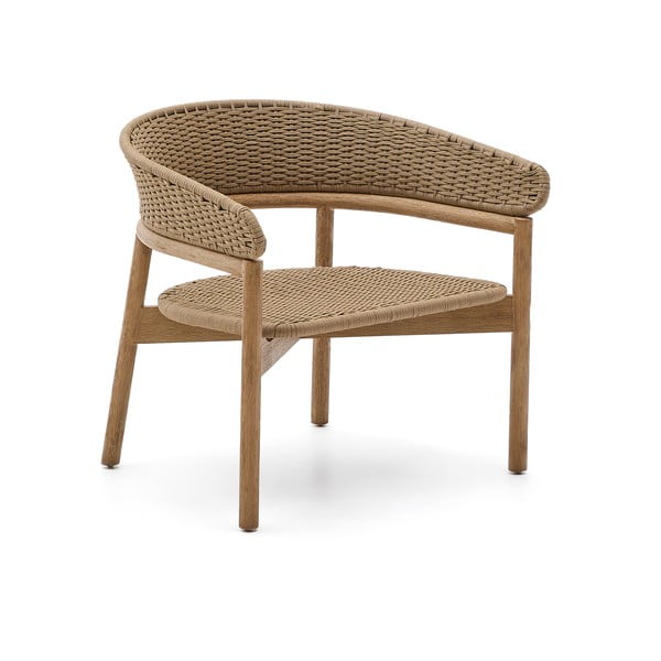 Vrtna fotelja od masivnog drveta u prirodnoj boji Arinella – Kave Home