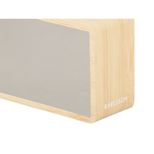 LED budilica u srebrnoj boji i dekor od svijetlog drveta Karlsson Mirror-image-3