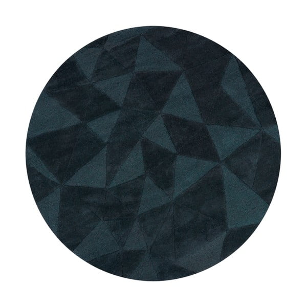 Plavozeleni ručno rađen vunen okrugao tepih ø 160 cm Shard Teal – Flair Rugs