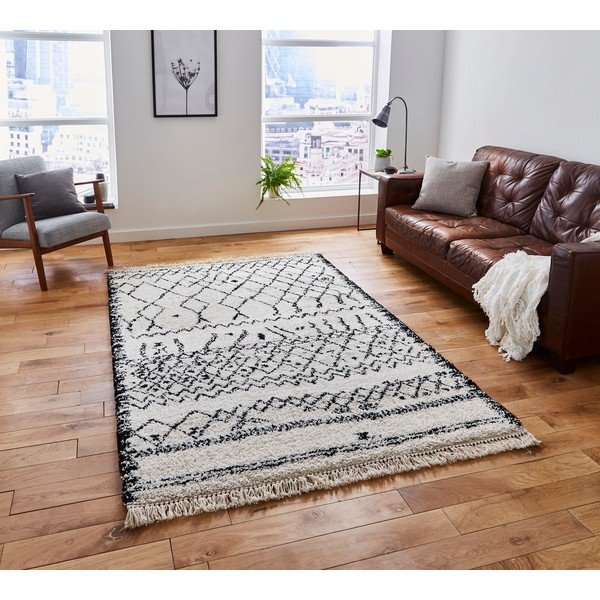 Bijelo-crni tepih Think Rugs Boho Lami Black &amp; White, 160 x 230 cm-image-1