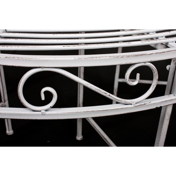 Bijela metalna vrtna klupa Varda – Garden Pleasure-image-3