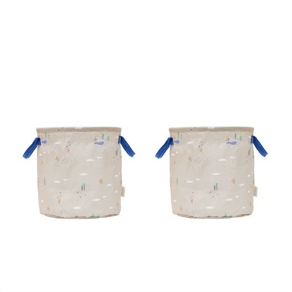 Bež tekstilne dječje kutije za pohranu u setu 2 kom ø 32x32 cm Foxy – OYOY Mini