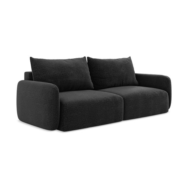 Crna sklopiva/s prostorom za odlaganje sofa 238 cm Kalena – Makamii-image-1