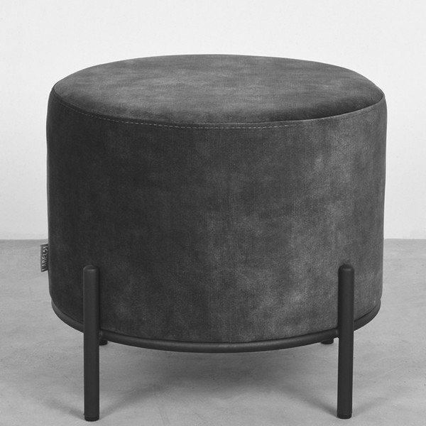 Tamno sivi baršunast tabure Troy – LABEL51-image-1