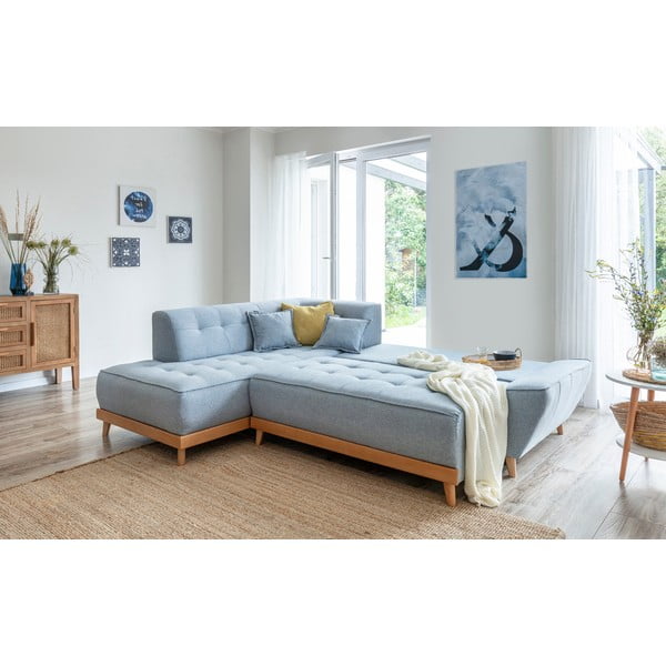 Svijetlo plava kutna garnitura na razvlačenje Miuform Dazzling Daisy L, lijevi kut-image-4