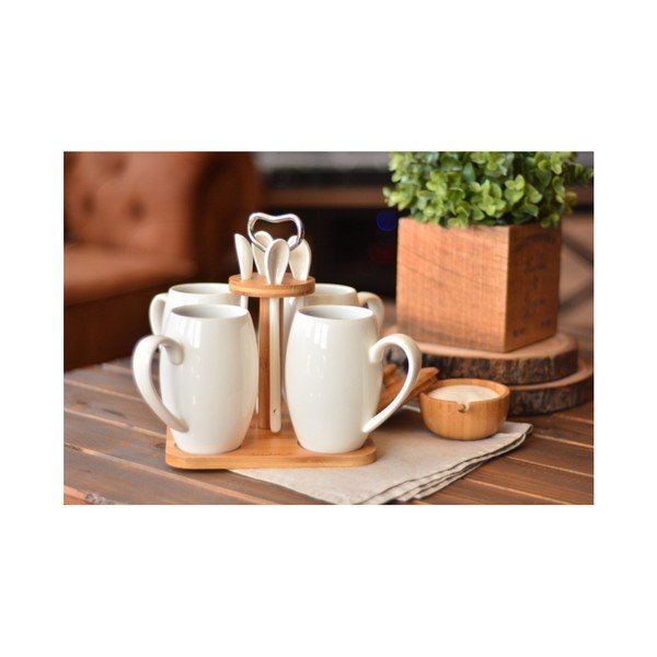 Set za kavu izrađen od porculana i bambusa Suedo-image-2