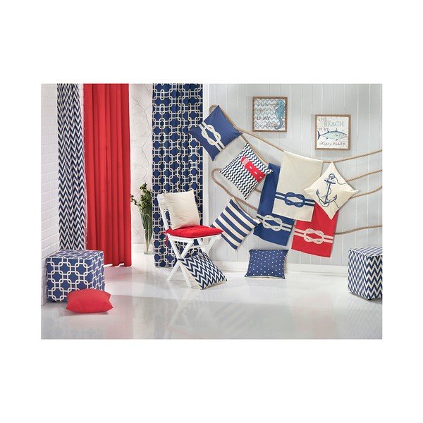 Plava jastučnica Mike & Co. NEW YORK Sail Stripes 43 x 43 cm-image-1