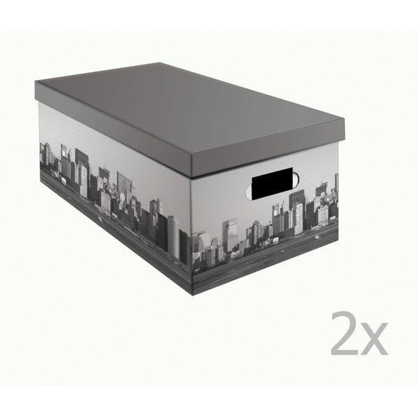 Set od 2 sive kutije za pohranu Compactor NewYork, širine 52 cm