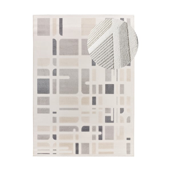 Svijetlo sivi/boje slonovače tepih 80x150 cm Flora – Universal