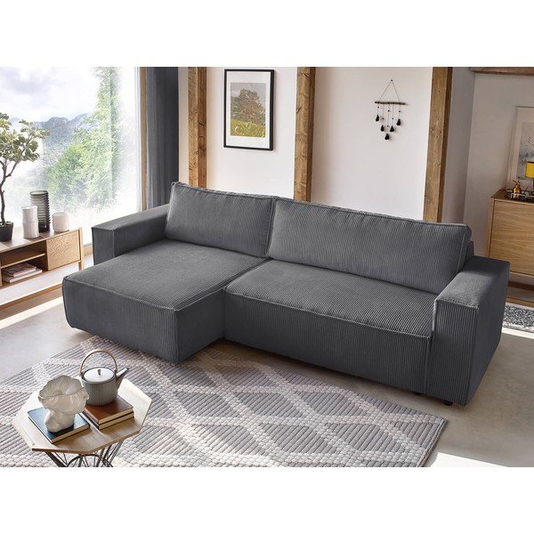 Tamno siva sklopiva kutna garnitura od samta (promjenjiva) Nihad – Bobochic Paris-image-1