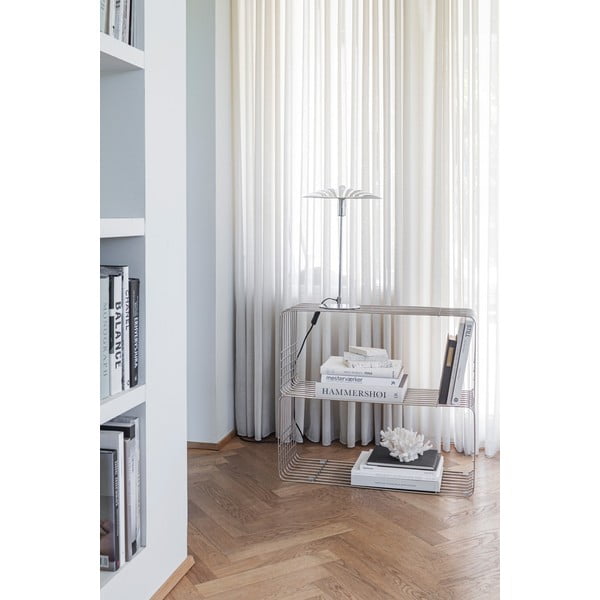 Metalna zidna polica u sjajno srebrnoj boji 70x30 cm Wire – Mette Ditmer Denmark-image-4