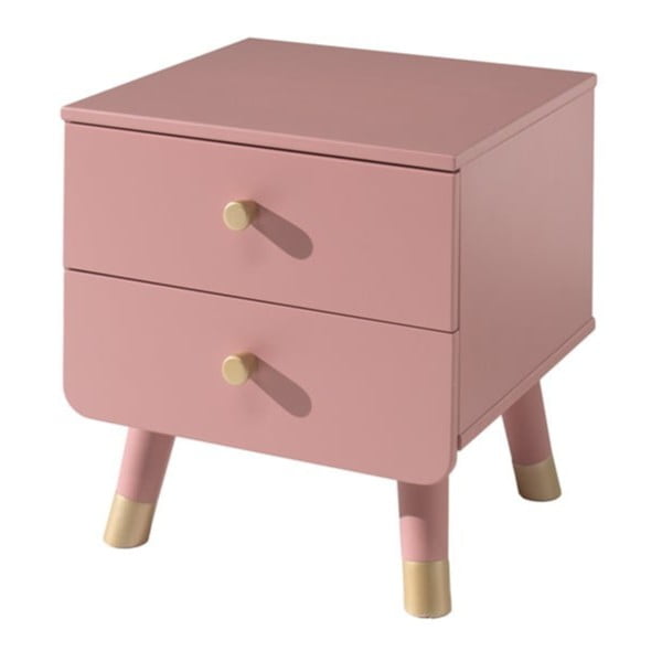 Ružičasti dječji noćni ormarić od borovine Vipack Billy