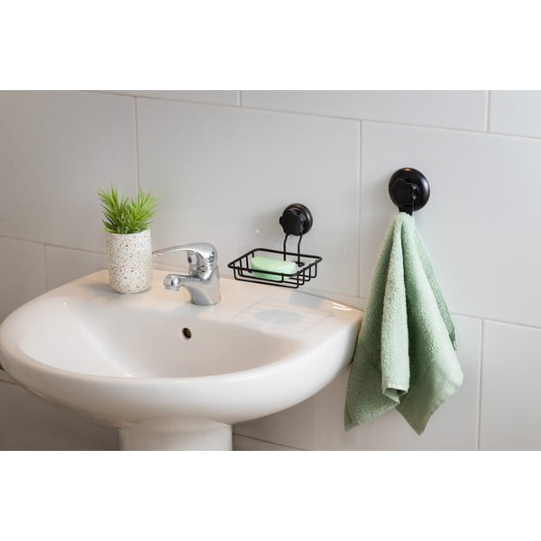 Crni samostojeći držač za sapun Compactor Bestlock Black Soap & Sponge Holder-image-1