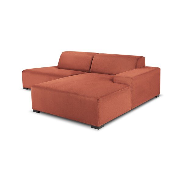 Roza baršunasta kutna sofa Cosmopolitan Design Hobart, desni kut-image-4