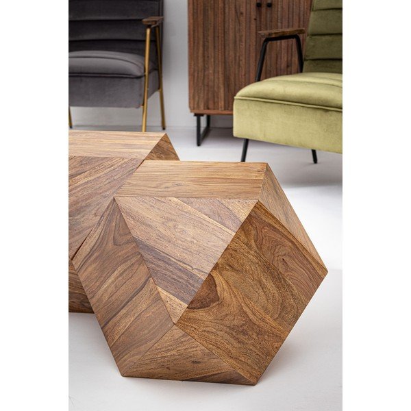 Stolić za kavu od masivnog sheesham drveta u tamnoj prirodnoj boji 42x42 cm Egypt – Bizzotto-image-1