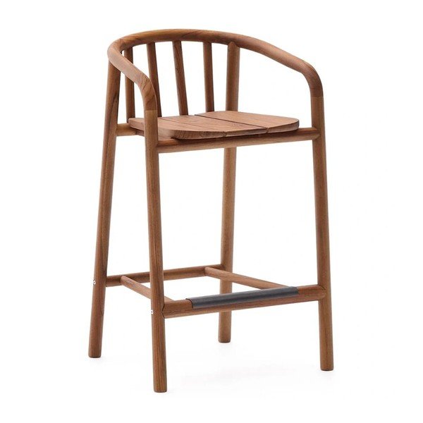 Vrtna barska stolica od masivnog drveta u prirodnoj boji Turqueta – Kave Home