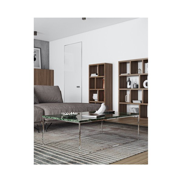 Stol za kavu s kromiranim postoljem i pločom od zelenog mramora TemaHome Prairie, 75 x 120 cm-image-3