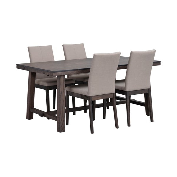 Blagovaonski stol od tamnosmeđeg hrasta Rowico Brooklyn, 170 x 95 cm-image-4