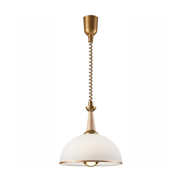 Viseća svjetiljka u zlatnoj boji/u prirodnoj boji sa staklenim sjenilom ø 30 cm Ciara – LAMKUR