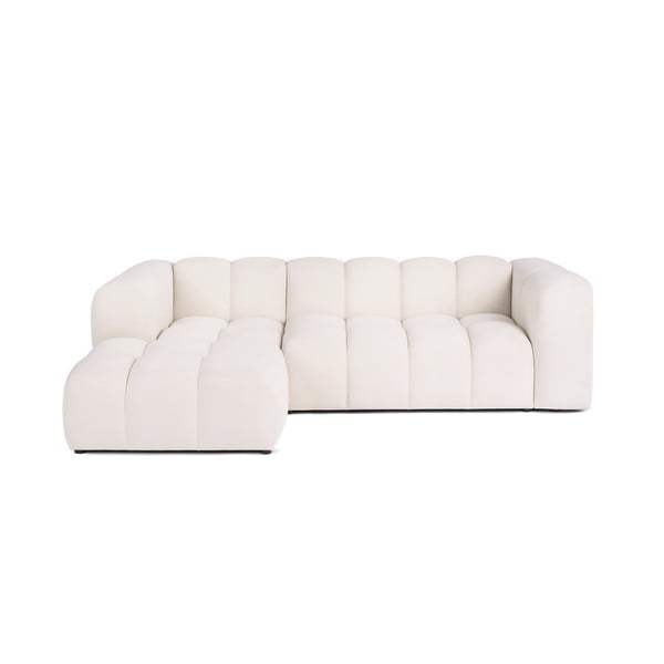 Krem baršunasti kutna garnitura (s lijevim kutom/s ležaljkom) Cube – Bonami Selection