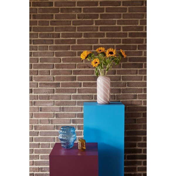 Svijetlo plava staklena ručno izrađena vaza (visina 18 cm) Aurora – Hübsch-image-2