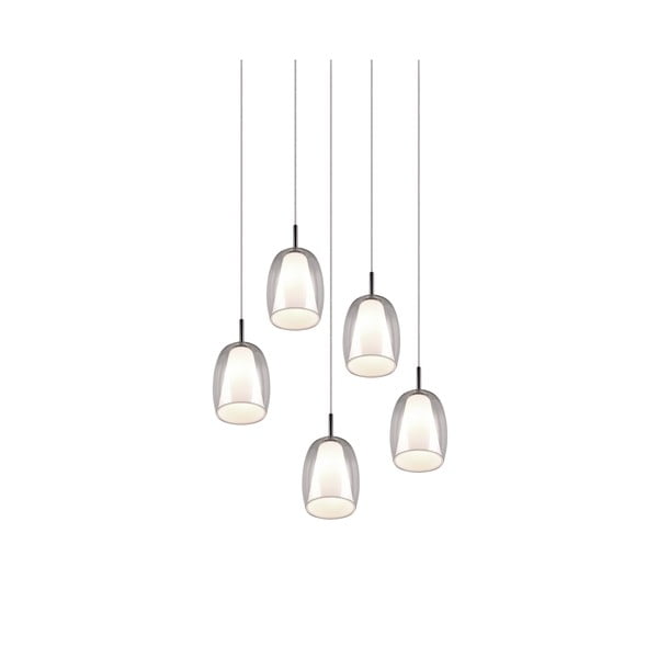 Viseća svjetiljka u srebrnoj boji sa staklenim sjenilom ø 48 cm Barret – Trio Select-image-2