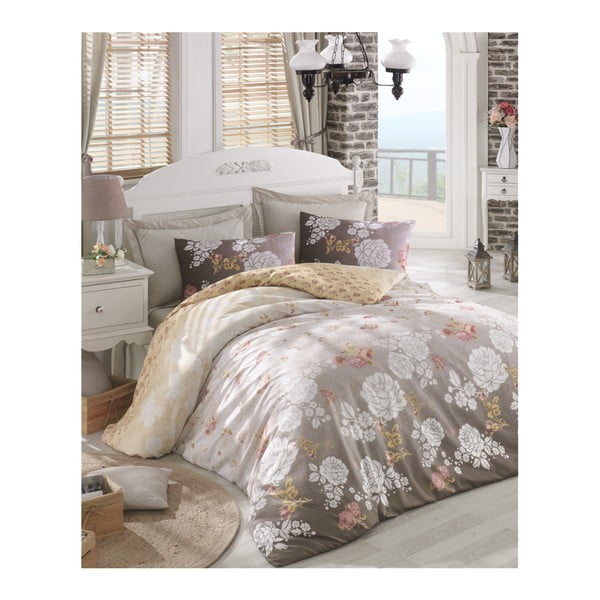 Set pamučne posteljine s plahtama za bračni krevet Bradley, 200 x 220 cm